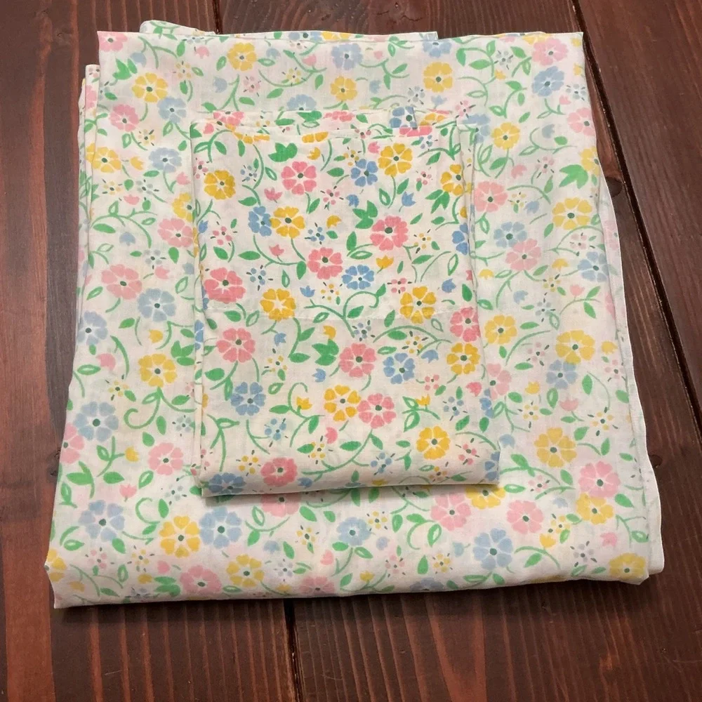 Vintage Full Flat & Pillow Case